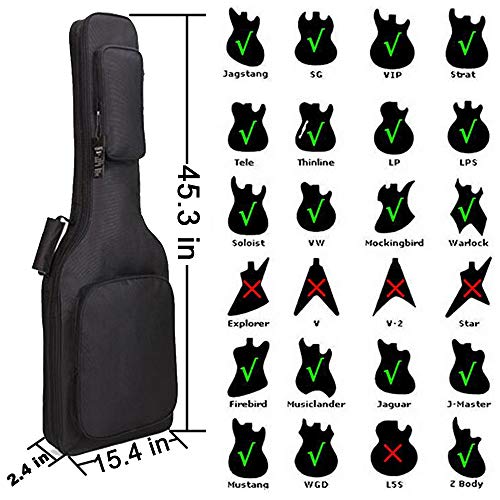 image for GLEAM Electric Guitar Gig Bag - Thicker 0.3 Inch Sponge Padding with T