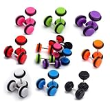 Imixlot 16 Pieces Acrylic Cheaters Plugs Barbell Earring Expander