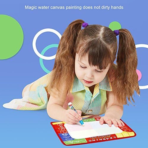 guangtongMagic water canvas Large Doodle Mat Water Painting Drawing Writing Board Toy + 2 Magic Pens for Baby Kids fold Gift