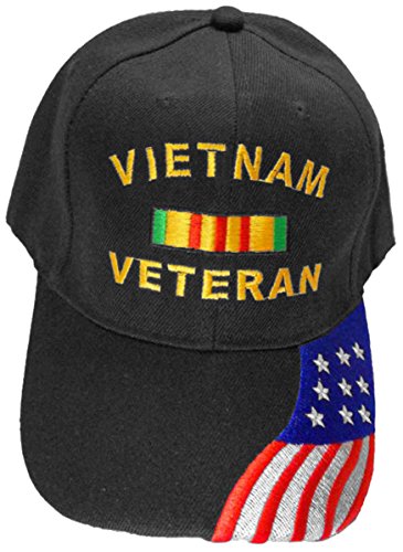 Vietnam Veteran Cap Black Flag Hat Army Navy Marines Air Force Coast Guard