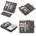 Leather Wallet Phone Case Card Holder Detachable Magnetic Slim Case with Zipper Storage , Gray , For 5.5 inches (iPhone 6 Plus / 6S Plus)