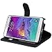 Samsung Galaxy Note 4 Case, Abacus24-7 Wallet with Credit Card Holder Pockets and Flip Cover, Black