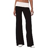 LILTWIST Fold Over Yoga Pants Women Y2k Flare Lounge Leggings Cute Low Rise Bell Bottom Leggings Wide Leg Bootcut Sweatpants