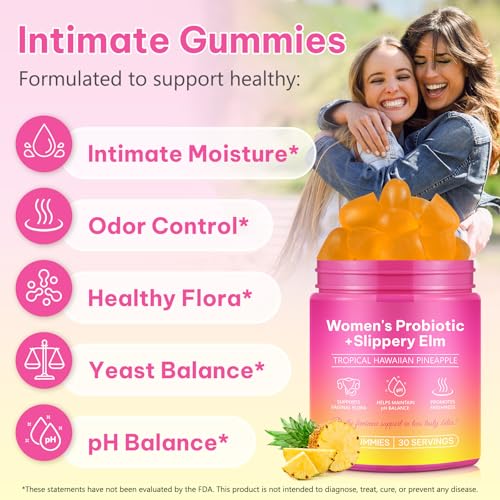 Probiotics Gummies for Women Wellness, Pineapple Flavor, 60 Gummies (1 Pack)