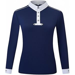 Pegciuho Men Equestrian Shirt Riding Top Athletic Shirt Sport Shirt Training Shirt with Shoulder Piping and Polished Style Su