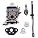FitBest Carburetor WYK-186 with Fuel Repower Kit for Shindaiwa T242X T242 ECHO PAS-260 PAS-261 PE-260 PE-261 PPT-260 SHC261 SRM260 SRM261 Trimmer