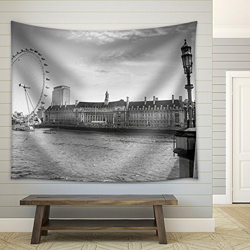 View The London Aquarium and The London Eye from Westminster Bridge Fabric Wall