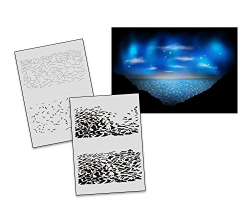 UMR-Design AS-171 caribbean water Airbrushstencil Step by Step Size M