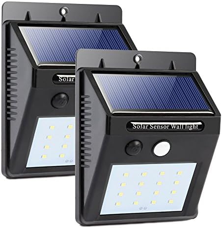 16 LED Solar Lights Wireless Outdoor Light with Motion Activated Auto On/Off for Patio, Deck, Yard, Garden, 2 Pack