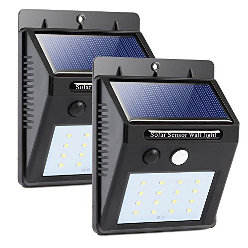 16 LED Solar Lights Wireless Outdoor Light with Motion Activated Auto On/Off for Patio, Deck, Yard, Garden, 2 Pack