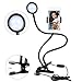 Selfie Ring Light with Cell Phone Holder for Live Stream,[360 Rotating] Flexible Long Arms Gooseneck Mount, Clamp on Lazy Bracket with LED Selfie Light for Mobile iphone 7,6/plus,Samsung,HTC,HUAWEI