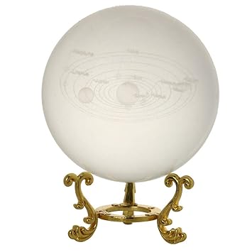 Amazoncom Fenebort 3d Solar System Crystal Ball Engraved
