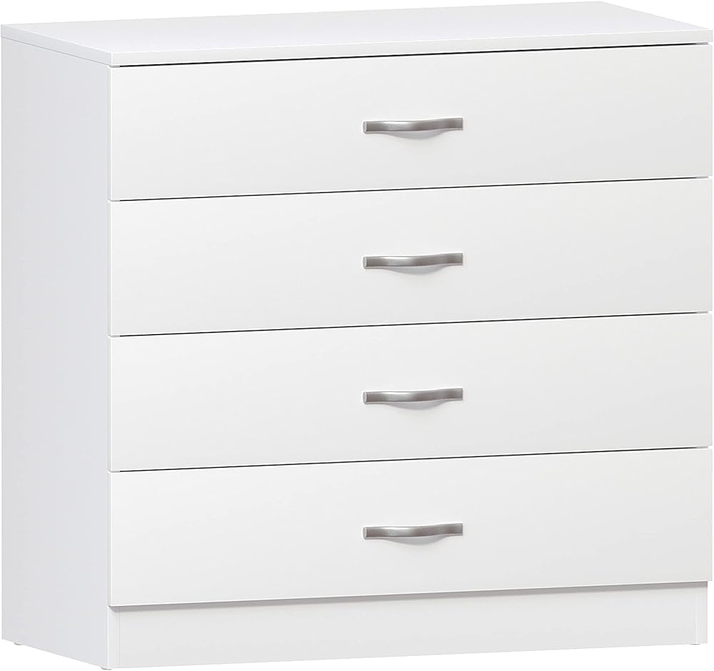 Vida Designs White Chest of Drawers 4 Drawers Bedroom Furniture