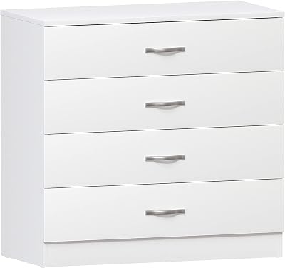 Vida Designs White Chest of Drawers 4 Drawers Bedroom Furniture