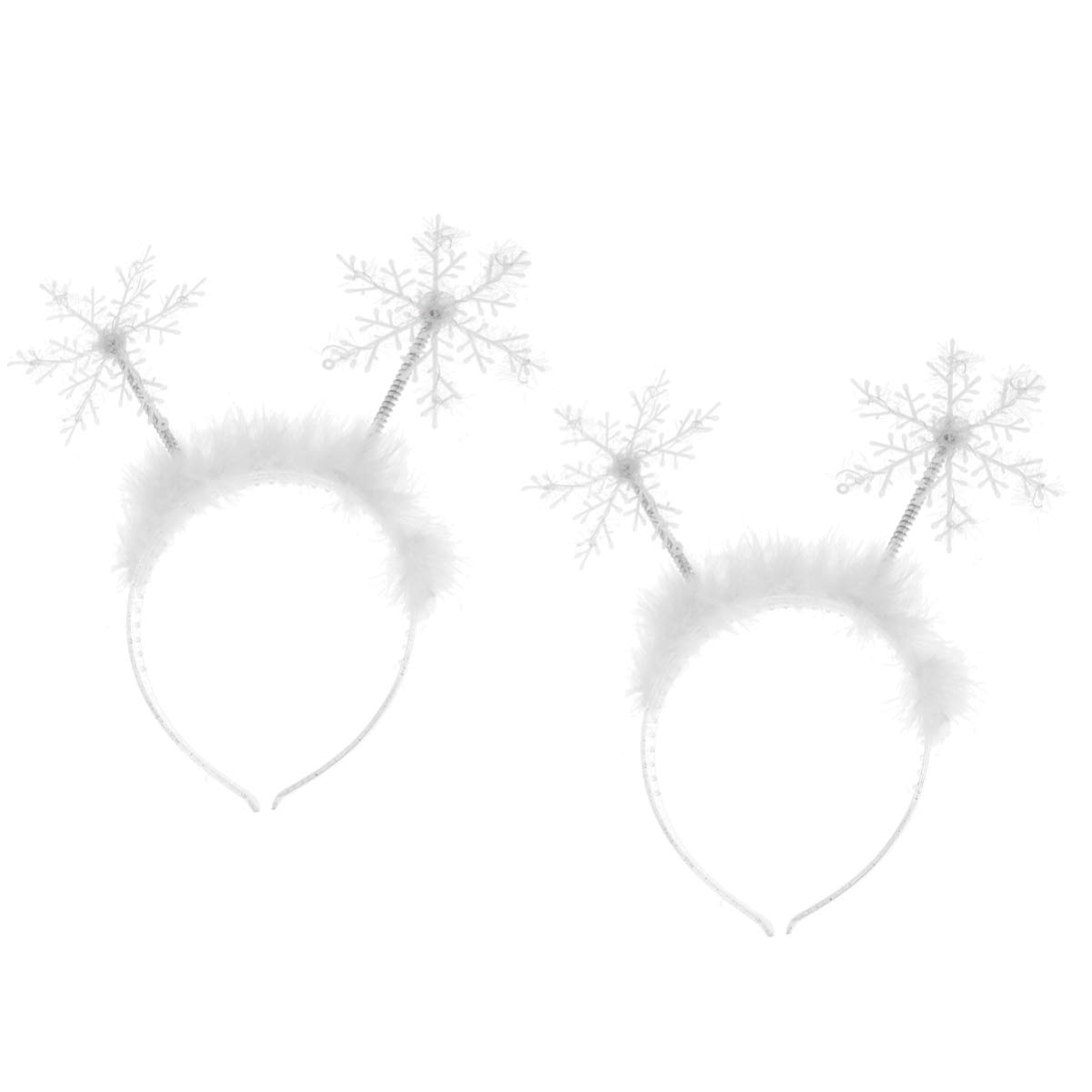2pcs Christmas Headbands Snowflakes Hairhoop Hair Band Feather Snowflakes Headdress Christmas Hair Accessory Hair Decoration for Christmas Party Favors