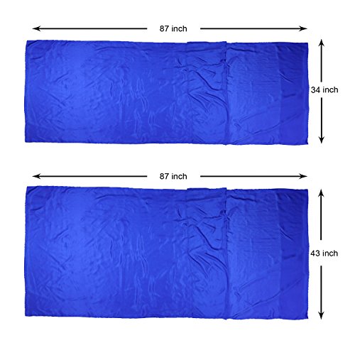 Browint Silk Sleeping Bag Liner, Silk Sleep Sack, Extra Wide 87"x43", Lightweight Travel Sheet for Hotels, More Colors for Option, Reinforced Gussets