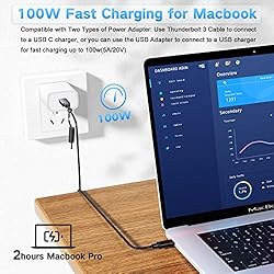 FOINNEX Thunderbolt USB 4 Cord, 5ft USB4 Cable