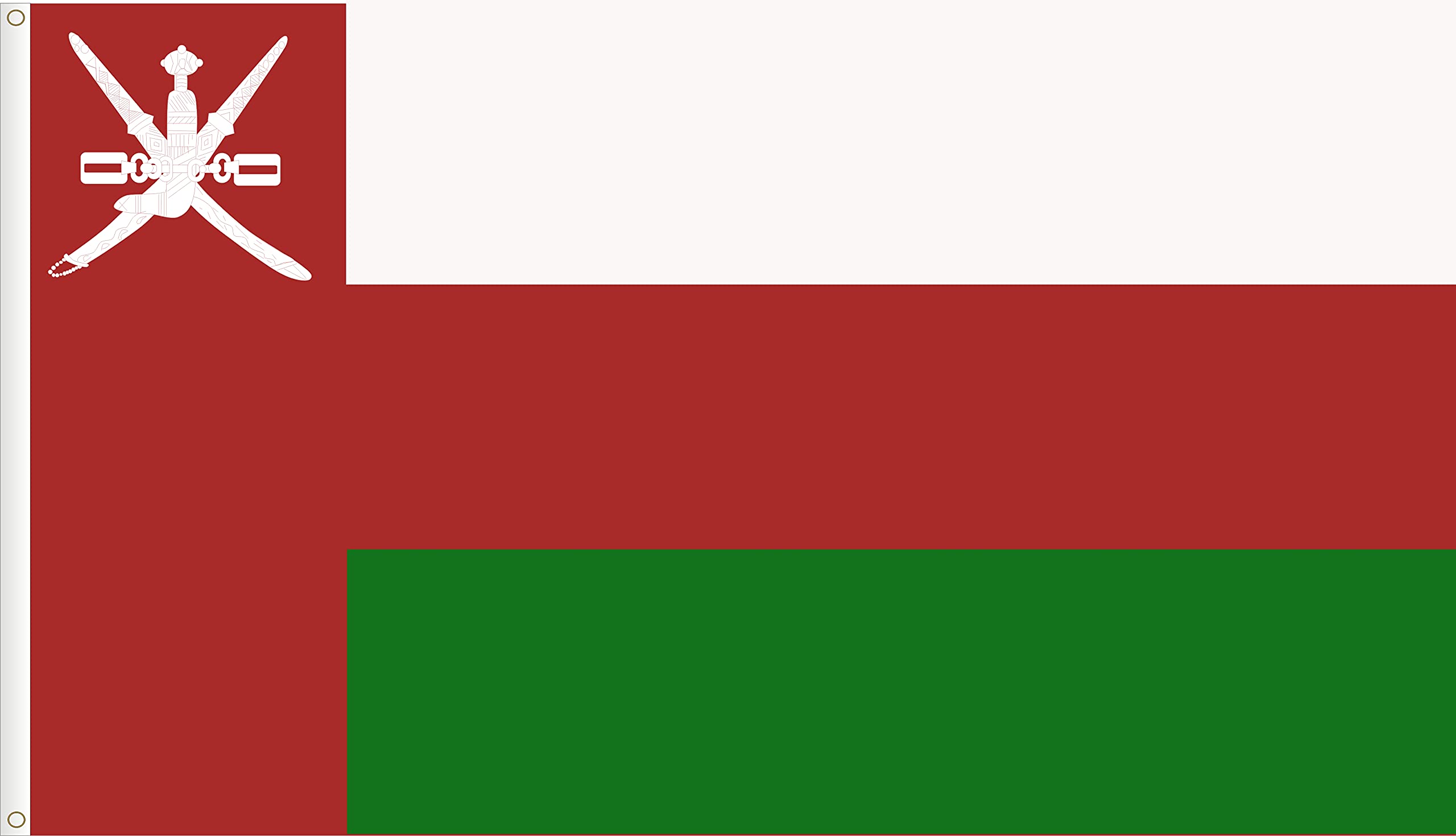 FLAG OF OMAN. STANDARD SATIN QUALITY. BIG SIZE 150X90