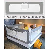 Goldenvalueable Vertical Collapsible Bed Rail Guard for Baby Toddlers and Kids (Grey) (One Side) (80 inch, Grey)