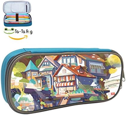 ERNIU Summer Pencil Case, Homecube Large CapacityPouch Durable Students Stationery Two Big Pockets With Double Zipper