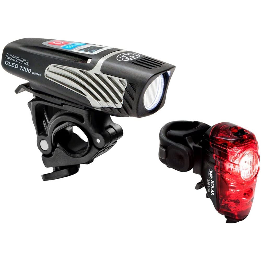 NITERIDER Unisex Adult Lumina 1200 OLED Boost/Solas 250 Combo Light Set - Black, One Size