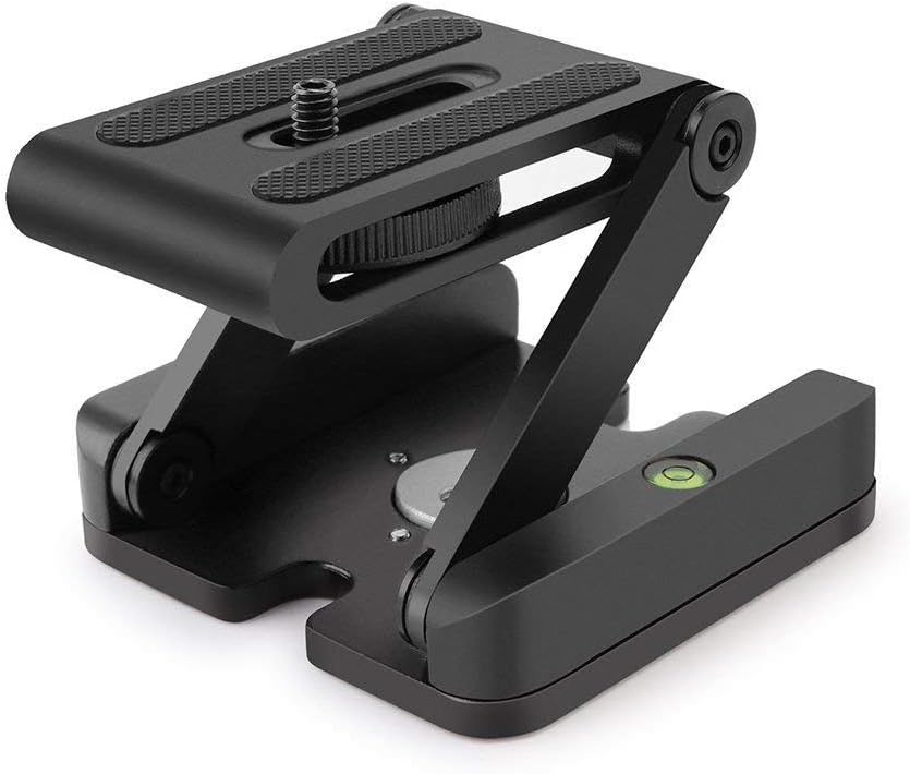 Geestock Z Flex Tilt Tripod Head Aluminum Alloy Folding Z Tilt Head Quick Release Plate Stand Holder for DSLR Compatible Slide Rail Camera Camcorder Tripod