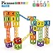 PicassoTiles® PTR45 Roller Coaster STEAM 45 Pcs 3D Creativity Magnet Building Block, Construction Educational Track Building Block Set w/ 5 Different Shapes and Idea Book