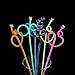 Astra shop 10pcs Random Color Swirl Swizzle Sticks/ Martini Cocktail Picks/ Fancy Bartender Rods/ Milks Coffee Tirrer/ Fun Frozen Drink Stirrers
