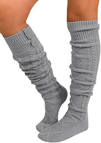 Women's Cable Knit Long Boot Socks Over Knee High Winter Leg Warmers