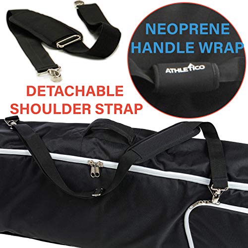 Athletico Rolling Double Ski Bag Padded Ski Bag with Wheels for Air