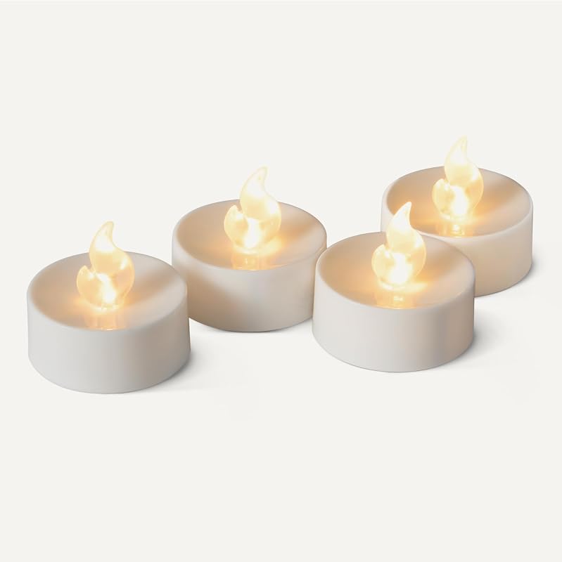 Velas LED sem chama com pilhas e pilhas incluídas, pack de 24, 3,65 cm (diâmetro) x 3,34 cm (H), preto/branco — foto 3 de 5