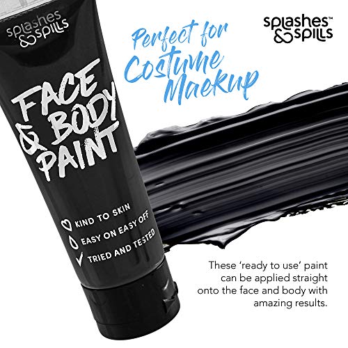 Face and Body Paint Cream - Black, 30ml - Pretend Costume and Dress Up Makeup by Splashes & Spills - Thumbnail 3