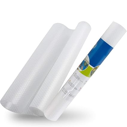 Yellow Weaves PVC Anti-Slip Anti-Skid Non-Slip Mat Roll for Kitchen Shelf Drawers Fridge Bathroom Cupboard (45x300cm, White)