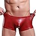 YiZYiF Men's Leather Like Front Holes Boxer Briefs Wetlook Bikini Swimwear
