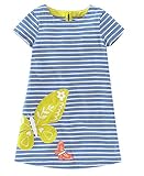 Fiream Girls Cotton Cartoon Shortsleeve Stripe Dress(S0131,3T)
