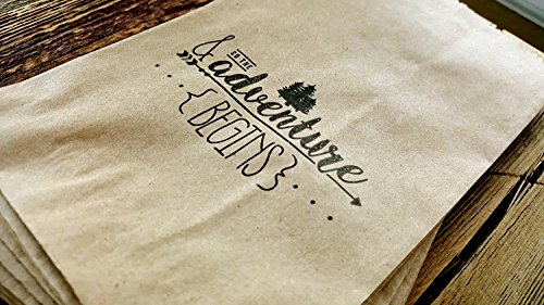 Kraft Paper Rustic Treat, Favor Or Gift Bags 24 ct & so The Adventure Begins Made Out of 100% Recycled Paper