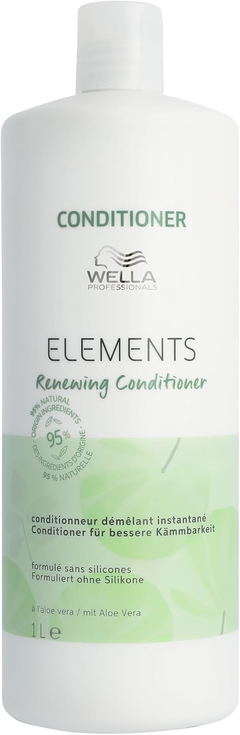 Wella Professionals Elements Renewing Conditioner with Natural Ingredients for Dry Hair and Sensitive Scalp - Repairs, Protects and Prevents Frizz - 1 L