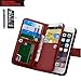 TabPow iPhone 6S Case, iPhone 6 Case, [Wallet Case] 9 Card Holder [Detachable Wallet Folio] PU Leather Flip Case Cover for iPhone 6 / iPhone 6S (4.7 inch) (Brown)