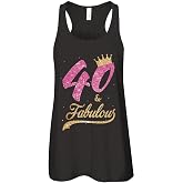 CenturyTee Women's 40 and Fabulous 1985 40th Birthday Shirt Flowy Racerback Tank Top