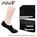 FITEXTREME 3 Pack Womens DryCool Cushioned Thick No Show Socks Non Slip Black S