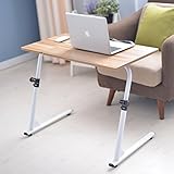 Soges 31.5" Adjustable Laptop Desk Portable Laptop Table Computer Stand Notebook Desk Side Table for Bed and Sofa, Oak S1-2OK