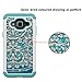 MagicSky Galaxy J3 Case, J3 (2016) Case, [Shock Absorption] Studded Rhinestone Bling Hybrid Dual Layer Armor Defender Cover for J3, J3 (2016), J3 V, Express Pri/me, Amp Pri/me, Galaxy Sky - Flower
