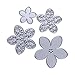 Whitelotous Cutting Dies Cut Dies Stencil Metal Template Mould for DIY Scrapbook Album Paper Card (4 Size Flower)