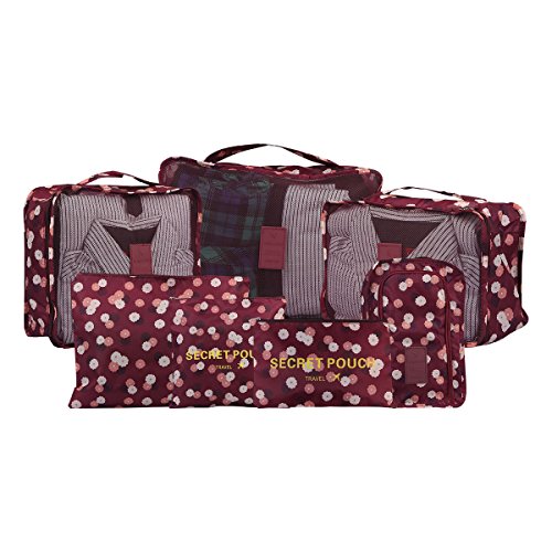 Compression Packing Cubes 7 Set Travel Luggage Organizer Bag With Yarn Bag