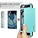 Vofolen Sliding Cover Wallet Pocket Impact Resistant Hybrid Shield Armor Snap-on Black Soft Rubber (Sky-Blue)