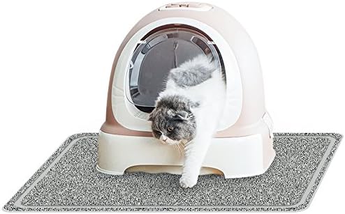 Cat Litter Mat - Kitty Litter Trapper. 35x23 in Soft on Kitty Paws Foldable Waterproof Pad, Protect Floor and Carpet - Gray