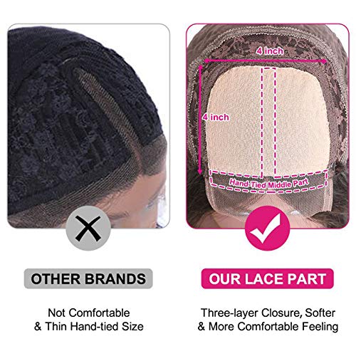 Unice-Hair-Straight-Burgundy-T-Part-Lace-Closure-Human-Hair-Wigs-Red-Color-Middle-Part-Brazilian-Virgin-Hair-Silk-Base-Fake-Scalp-Pre-Plucked-99J-Wig-for-Black-Women-150-Density-16-inch