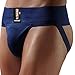 KD Willmax Jockstrap Gym Cotton Supporter with Cup Pocket Athletic Fit Fashionable Straps Brief Multi Sport Underwear Gym, Fitness & Outdoor Inner Wear Soft Underpants (Navy Blue, XXXX-Large)