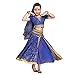 Belly Dance Costume Bollywood Dress - Halloween Chiffon Dance Outfit Costumes with Head Veil for Girls Blue