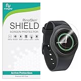 [6-PACK] RinoGear for Samsung Gear S2 Screen Protector [Active Protection] Full Coverage Flexible HD Invisible Clear Shield Anti-Bubble Film